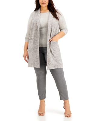 macys plus size vest