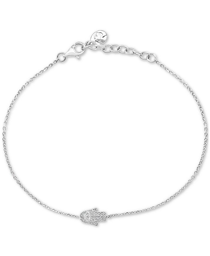 EFFY Collection EFFY® Diamond Hamsa Hand Link Bracelet (1/10 ct. t.w ...