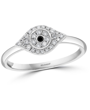 image of Effy Diamond Evil Eye (1/6 ct. t.w.) Ring in Sterling Silver