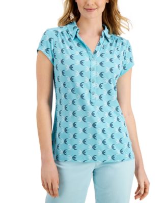 Charter Club - Fish-Print Polo Shirt