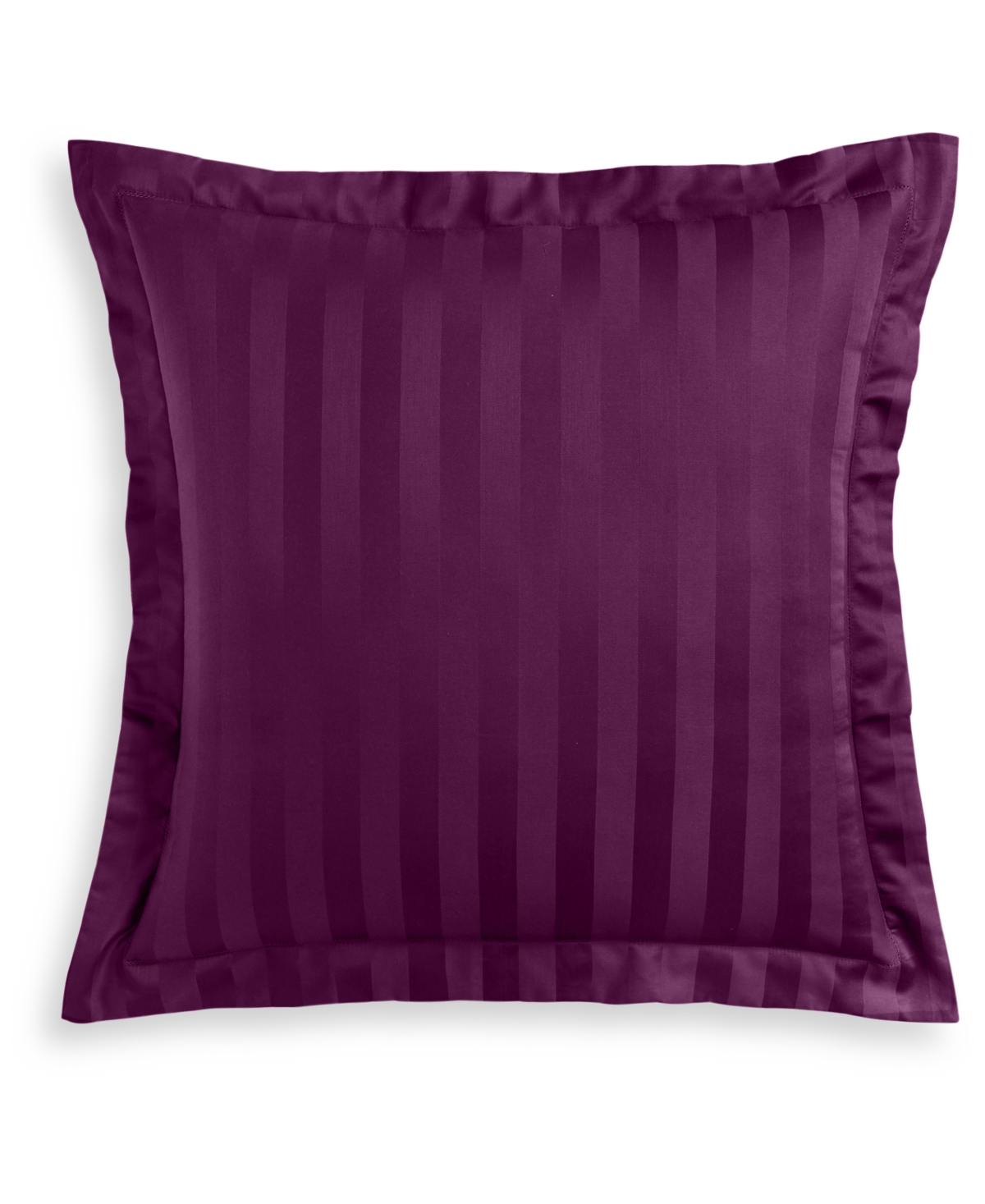 Damask 1.5" Stripe 550 Thread Count 100% Cotton Sham, European, Created for Macy's - Mulberry