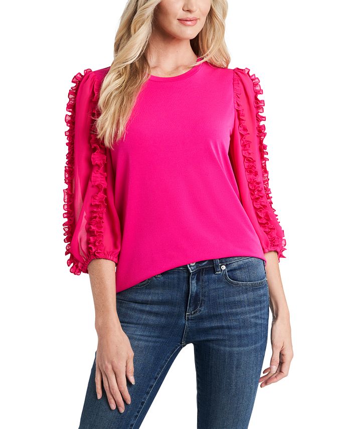 CeCe Ruffle-Trim Top - Macy's