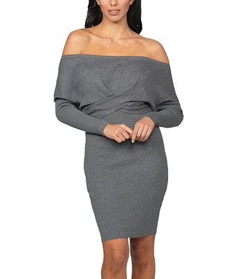 bebe Off-The-Shoulder Sweater Dress - Macy's