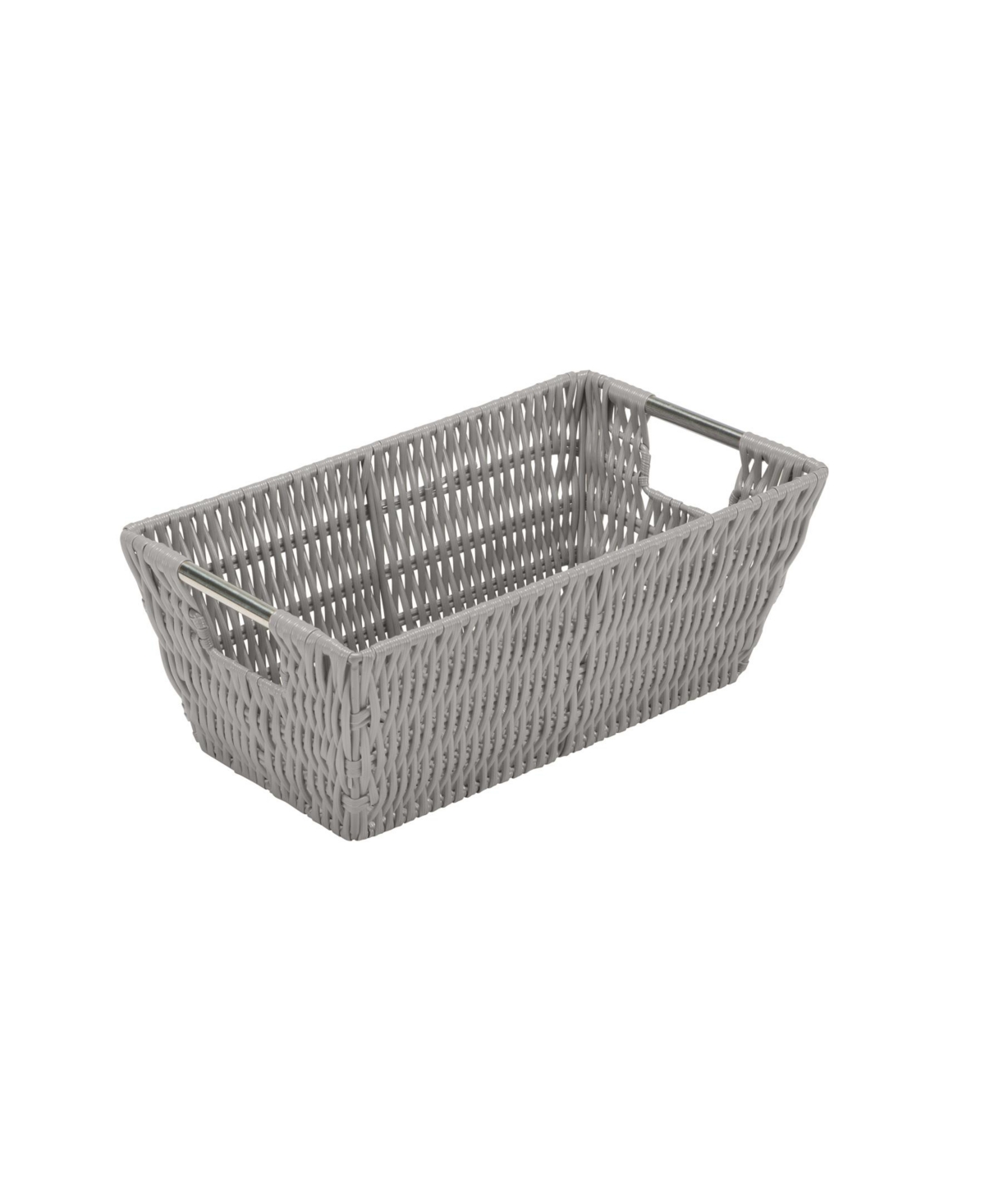 Small Shelf Storage Rattan Tote Basket - Gray