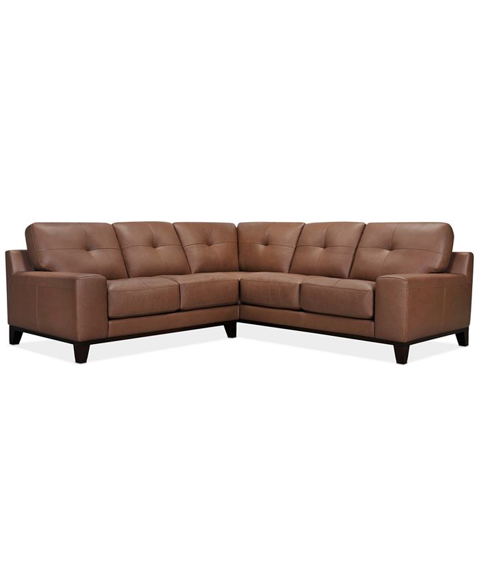 Furniture Harli 2 Pc Leather Sectional, Milan Pearl Leather Sofa