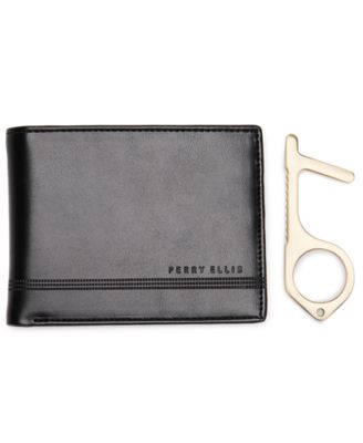 Perry Ellis Portfolio - Men's Faux-Leather Bifold Wallet with Multitool