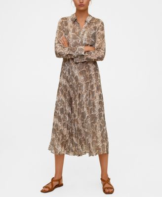 mango snake print shirt dress