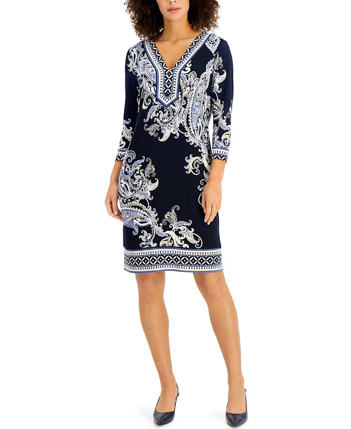 JM Collection Petite Printed Sheath Dress Created for Macy s Macy s