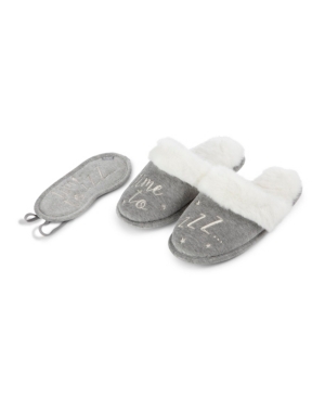 image of Totes Women-s Velour Eye Mask and Slipper Set