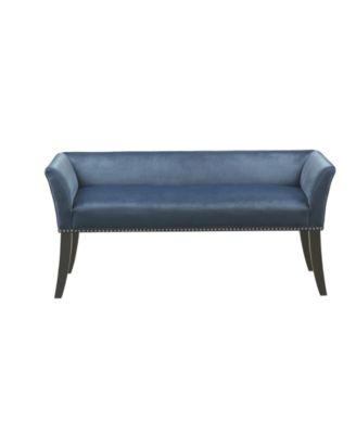 Welburn 49.5" Upholstered Bench with Back Wood Legs