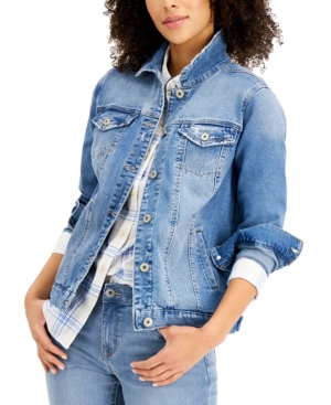 Style & Co Petite Denim Trucker Jacket Created for Macy's