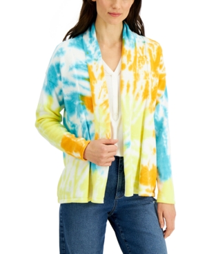 Style & Co Cotton Tie-Dyed Cardigan Created for Macy's