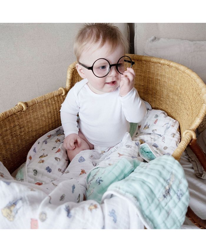 aden by aden + anais Essentials Cotton Muslin Swaddle Blanket Harry