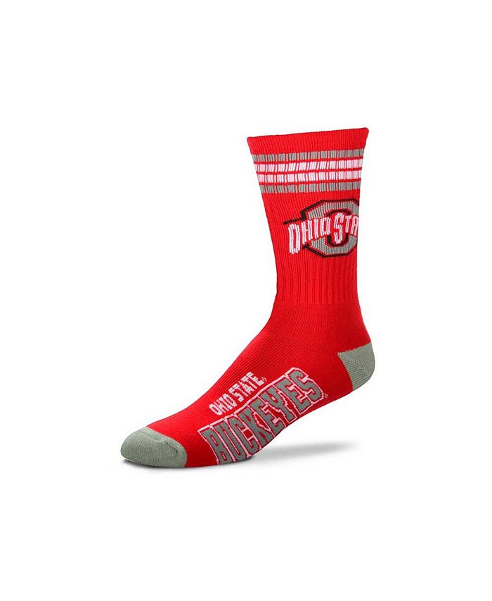 For Bare Feet Ohio State Buckeyes Youth 4 Stripe Deuce Crew Socks - Macy's