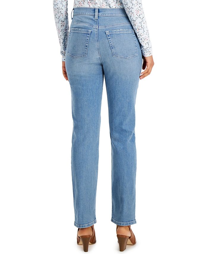 Style & Co Petite High-Rise Natural Straight-Leg Jean, Created for Macy ...