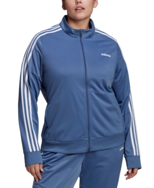 Adidas Originals Adidas Women's Plus Size Essential 3-stripe Tricot Track Jacket In Crew Blue