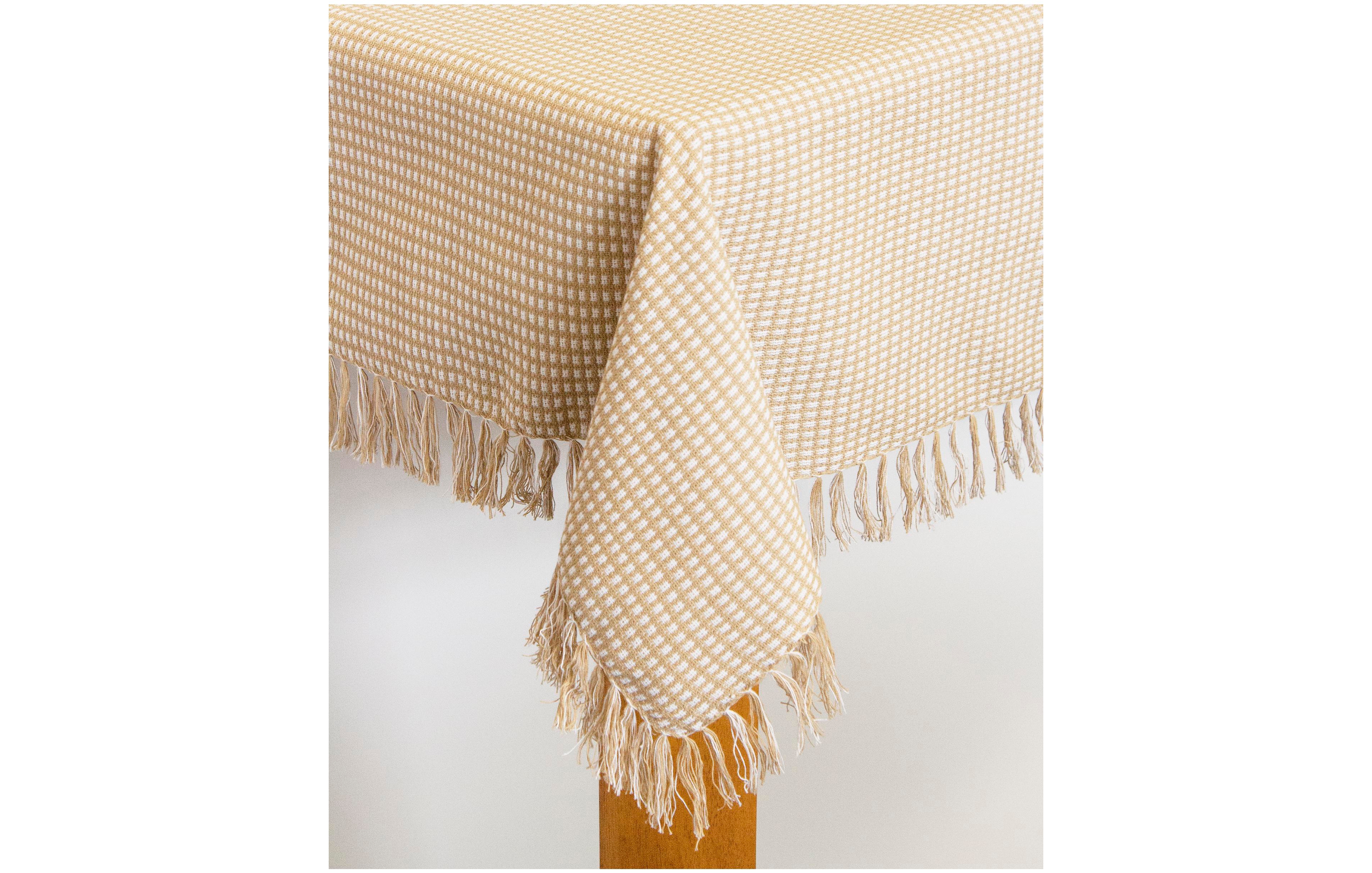 Lintex Homespun Ecru 100% Cotton Tablecloth 60"X84"