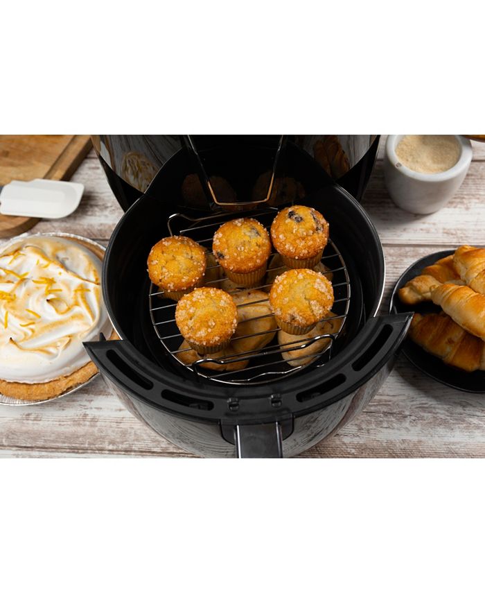 Aria 5Qt TeflonFree Ceramic Air Fryer with 2Tier Stainless Steel Rack