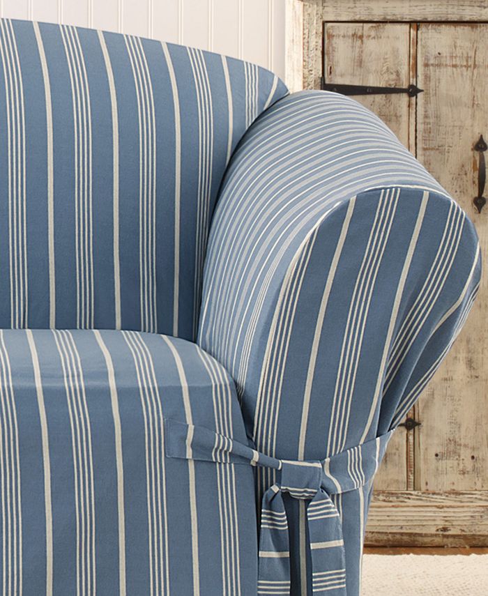 Sure Fit Grainsack Stripe Loveseat Slipcover Macy's