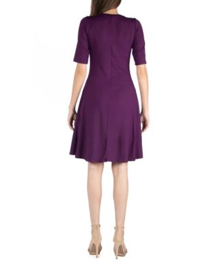 Women's A-Line Dress with Elbow Length Sleeves