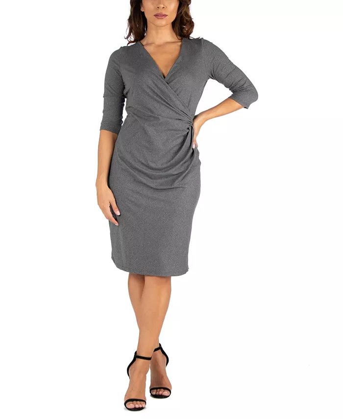 Women's Draped in Style V-Neck Dress