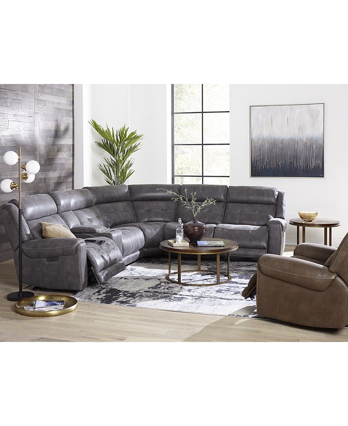 Furniture CLOSEOUT! Rihaan 3Pc. Fabric Sofa with 3 Power Recliners
