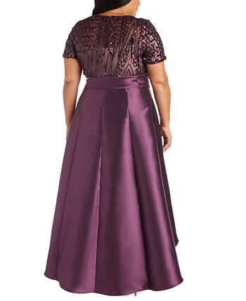 R & M Richards Plus Size High-Low Gown - Macy's