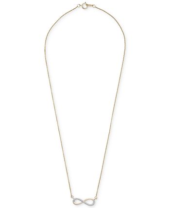 Wrapped - Diamond Infinity 17" Pendant Necklace (1/20 ct. t.w.) in 14k Gold