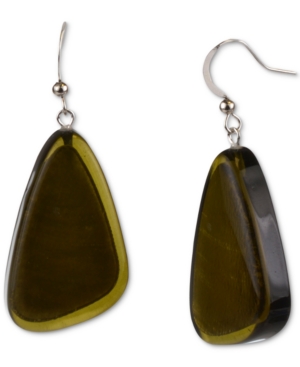 image of Style & Co Silver-Tone Resin Stone Drop Earrings, Created for Macy-s