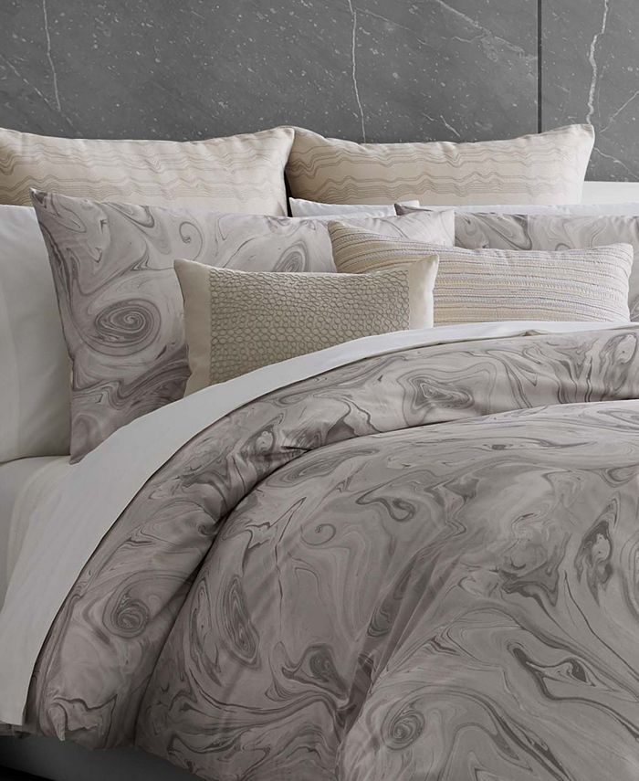 Vera Wang Marbled Duvet Cover King, 92" L x 107" W Macy's