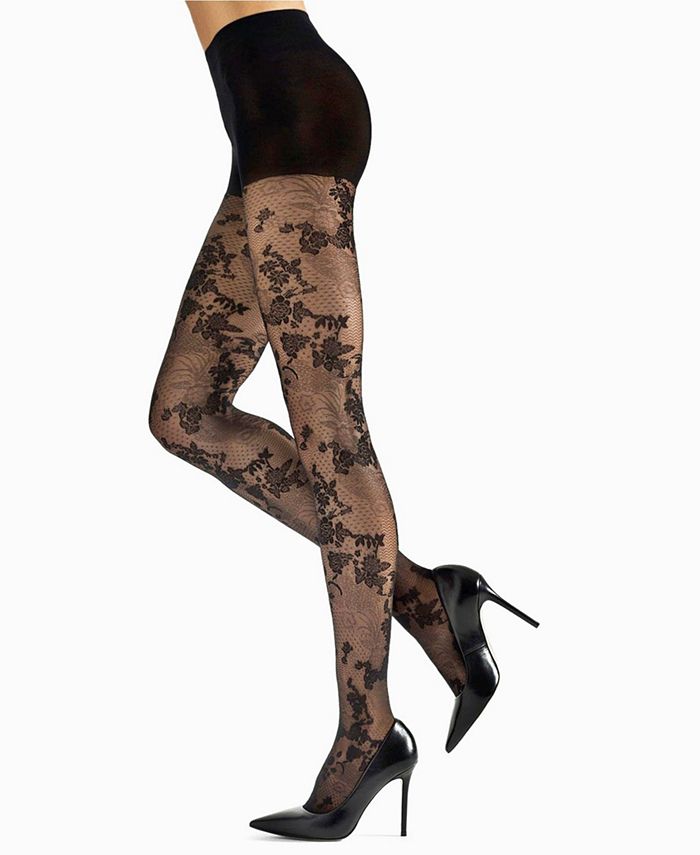 Natori Women s Scarlet Lace Floral Detail Sheer Tights Macy s