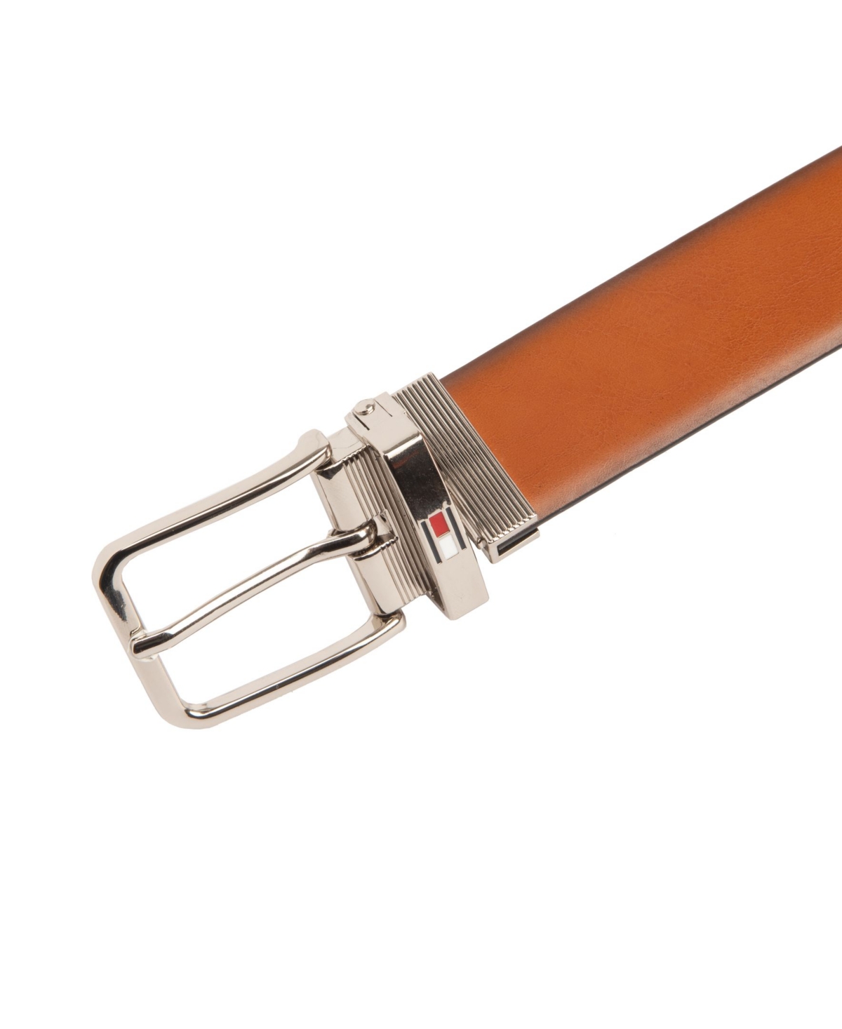 Tommy Hilfiger Big Boys Dark Brown and Black Reversible Dress Belt -Black