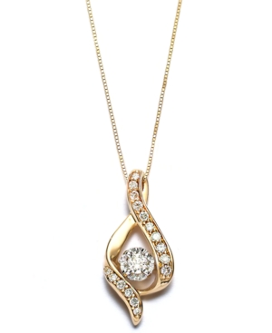 image of Diamond Ribbon Pendant Necklace in 14k Gold, Rose Gold or White Gold (3/8 ct. t.w.)