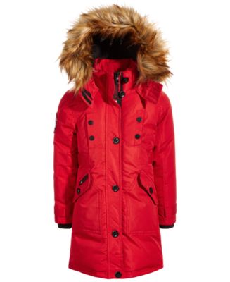 Canada Weather Gear Little Girls Hooded Parka with Faux-Fur Trim