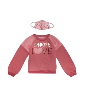 image of Beautees Big Girls Choose Love Sweater and Matching Mask