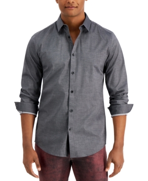 Inc International Concepts Men's Ringo Pindot Shirt, Created For Macy's In Grey Combo