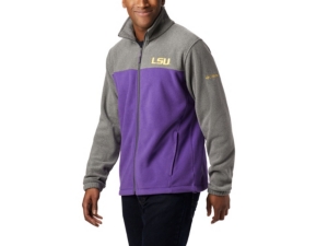 Columbia Lsu Men's Flanker Jacket Iii Fleece Full Zip Jacket