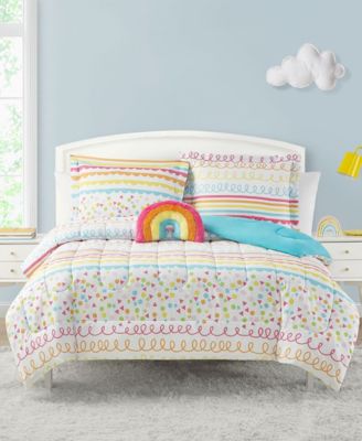 Rainbow Ruched Comforter Set Bedding