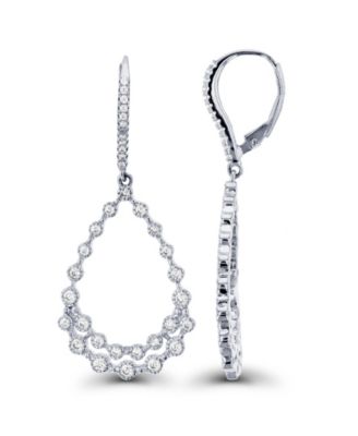 Cubic Zirconia Bezel Diamond Cut Pear Shaped Earrings in Sterling Silver (Also in 14k Gold Over Silver or 14k Rose Gold Over Silver)