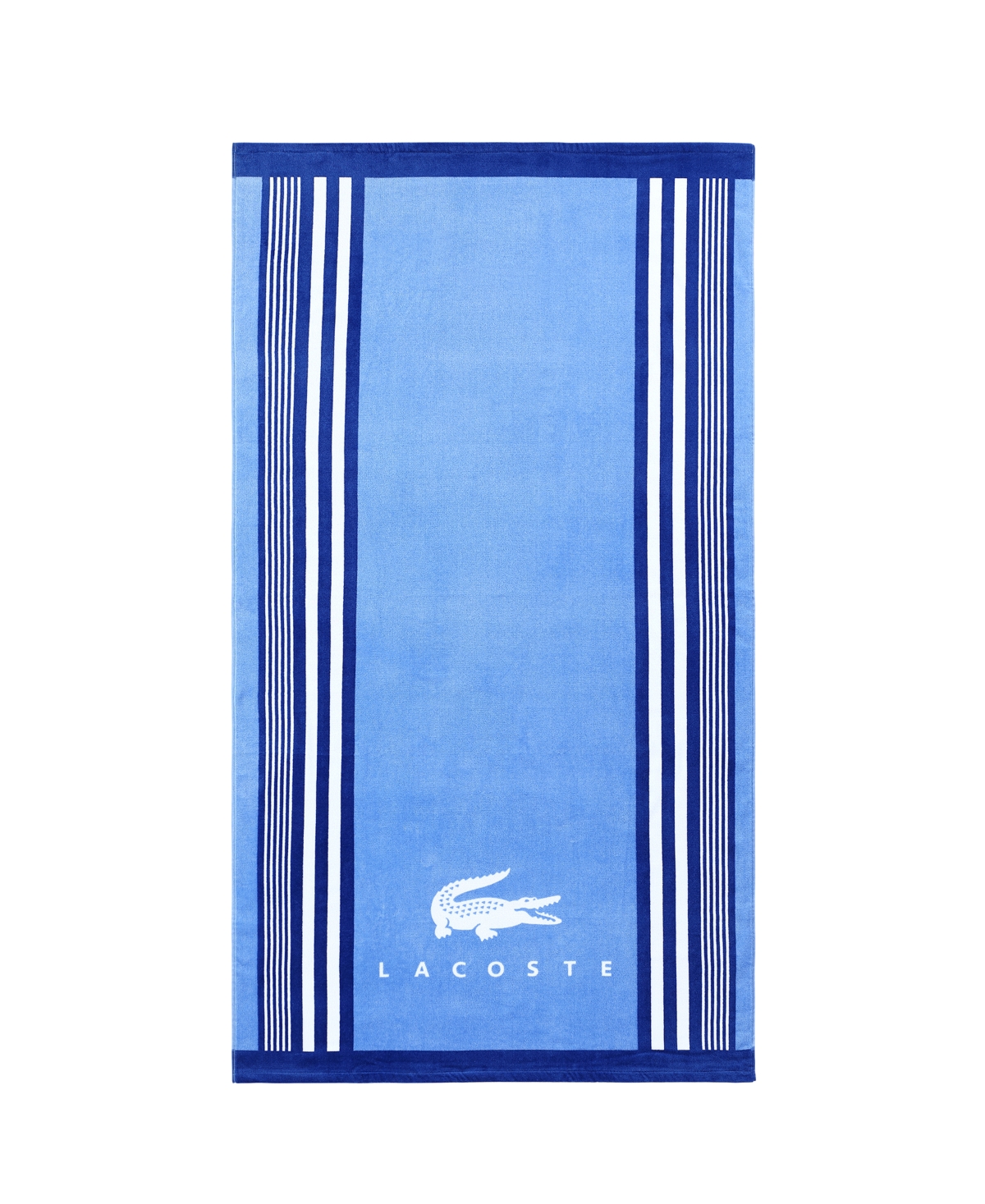 Lacoste Home Lacoste Oki Cotton Stripe Beach Towel Bedding In Blue