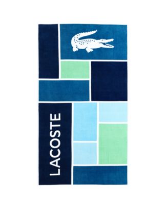 Cotton Colorblocked Croc Logo Beach Towel