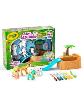 Crayola - Scribble Scrubbie Safari Animals Tub Set, Color & Wash Creative Toy, Gift for Kids, Age 3, 4, 5, 6