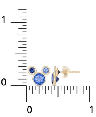 Children's Cubic Zirconia Birthstone Mickey Mouse Stud Earrings in 14k Gold