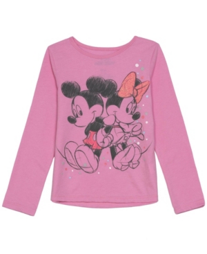 image of Disney Little Girls Mickey Minnie Love Long Sleeve T-shirt