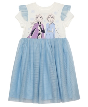 Disney Toddler Girls Elsa Anna Dress with Mesh Skirt