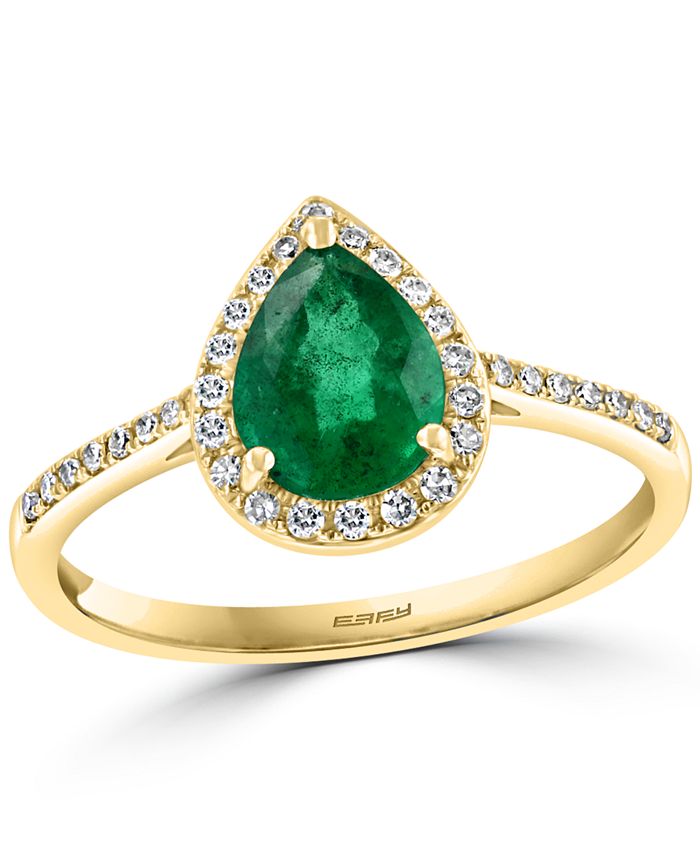 EFFY Collection EFFY® Emerald (7/8 ct. t.w.) & Diamond (1/6 ct. t.w ...