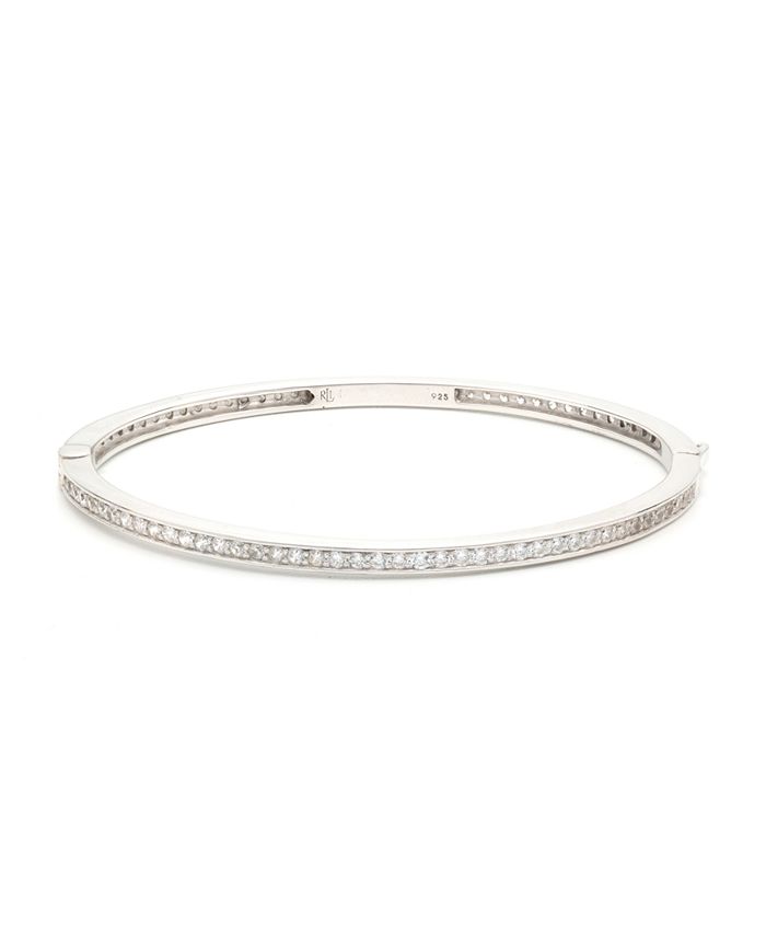 Ralph Lauren Sterling Silver and Cubic Zirconia Pave Bangle Bracelet ...