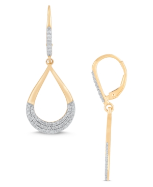 image of Diamond Dangle Earrings (1/2 ct. t.w.) in 14K Yellow Gold