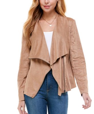 faux suede plus size jacket