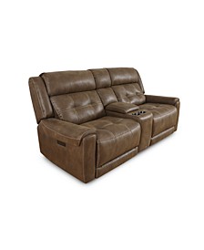 CLOSEOUT! Rihaan 3-Pc. Fabric Sofa with 2 Power Recliners and 1 USB Console, Created for Macy's